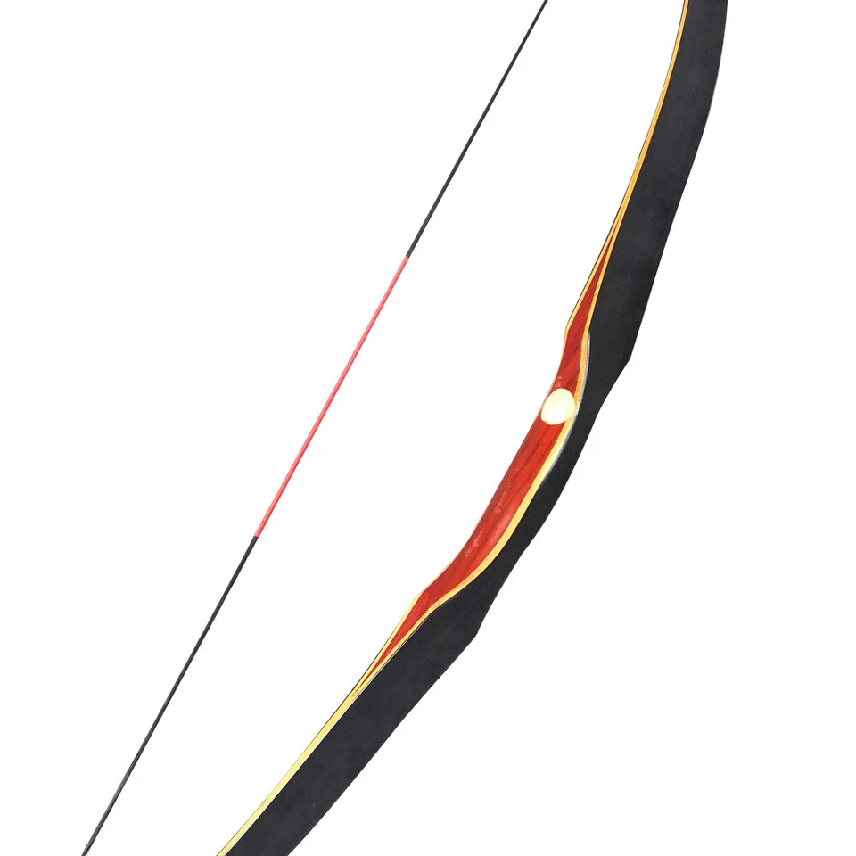 55'' Traditional Longbow Recurve Bow Wooden Archery Hunting Target 20-50lbs - Image 3 of 4