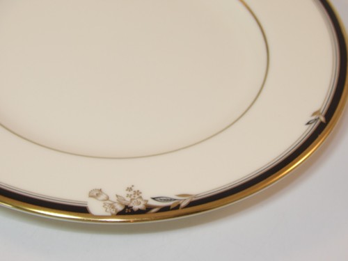 6 Minton Newbury Schwarz & Gold 6 1/2" Beilage Kuchen Sandwich Teller um 1990 TOP - Bild 5 von 7