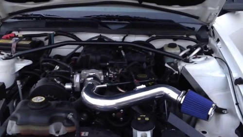 Blue For 2005-2009 Ford Mustang Base 4.0L V6 Heat Shield Cold Air Intake Kit - Picture 2 of 2
