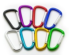 LOT 100 PCS 3" ALUMINUM D SHAPE CARABINER HOOK KEYCHAIN CLIP SPRING SNAP BUCKLE