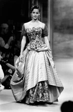 Nadege du Bospertus model in a Christian Lacroix fashion show 1993 Old Photo 1