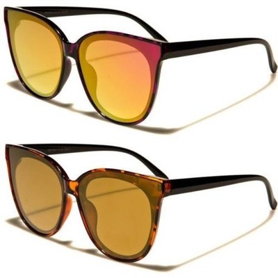 De lujo de gran tamaño de Celebrity Pink espejados Diseñador Gafas De Sol Vintage UK ojo de gato