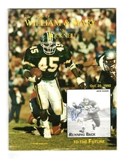 10/20/1990 William & Mary vs Bucknell Program Jack Cloud Autographed  #M1674