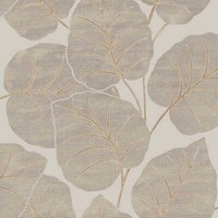Vliestapete Blattmuster Gemalt ÄSte Grau Beige Gold Metallic A63501 (3,67€/1Qm)