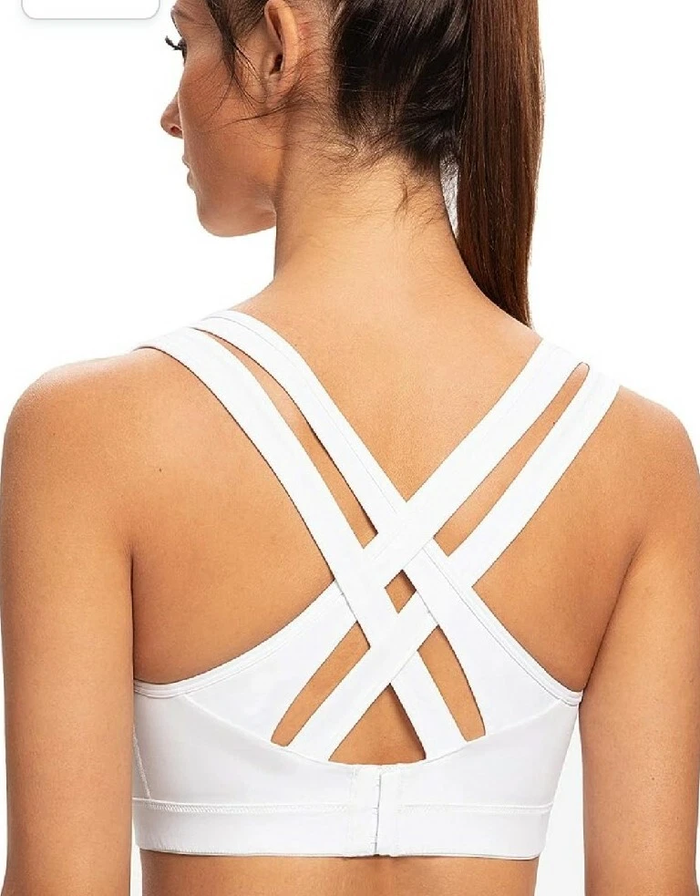 Women s High Impact Plus Size Large Bust Sports Bra White Size XL
