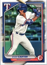 Evan Carter 2024 Bowman RC #46 Texas Rangers 3Row 4A3