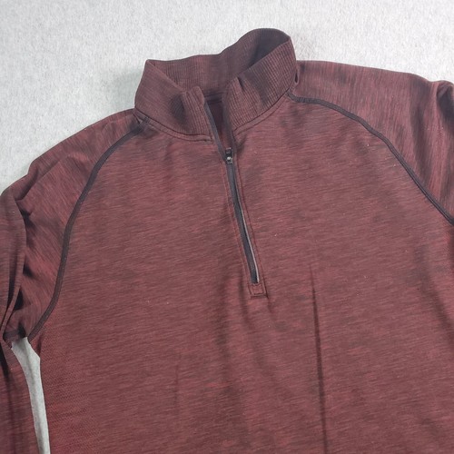 Lululemon Metal Vent Tech 1/4 Zip Pullover Langarm Herren Gr. Large Burgundy