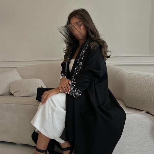 Women Muslim Open Abaya Cardigan Turkey Maxi Dress Long Robes Moroccan Kaftan - Picture 5 of 15