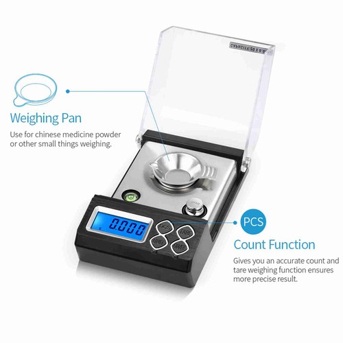 50g/0.001g Digital Milligram Scale High Precision Jewelry Balance Powder Scale - Picture 7 of 10