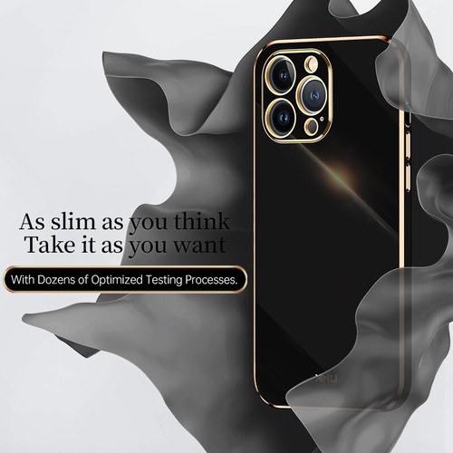Funda para iPhone 16 Pro Max 15 14 Pro Max a prueba de golpes chapada silicona cubierta suave - Imagen 7 de 28