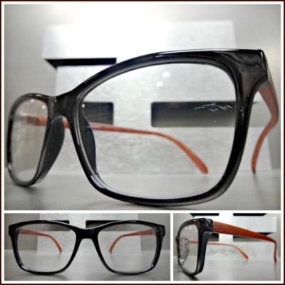 Classy Vintage Retro Style READING EYE GLASSES READERS Black & Wood Wooden Frame