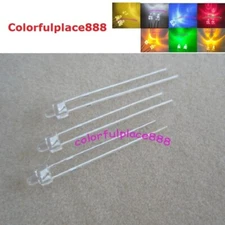 2mm Round Red Yellow Blue Green White Orange Warm Water Clear LED Leds Diode