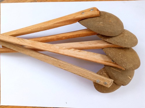 Herramienta de cocina hecha a mano ecológica Ceilán cuchara tradicional con cáscara de coco - Imagen 2 de 4