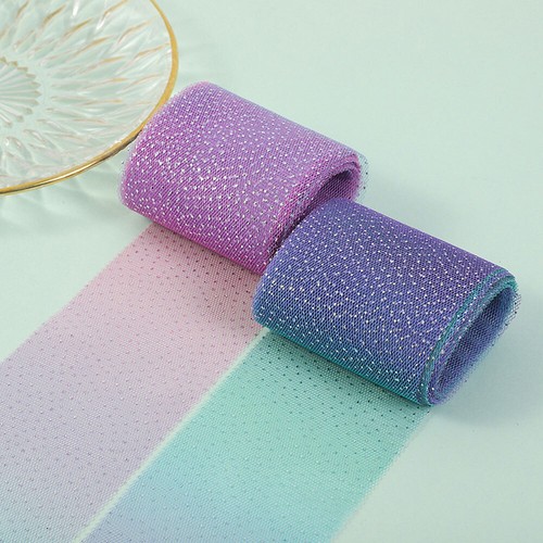 1x 5yards 6cm Rainbow Dot Tulle Soft Iridescent Mesh Ribbon DIY Handmade Craft - Picture 9 of 23