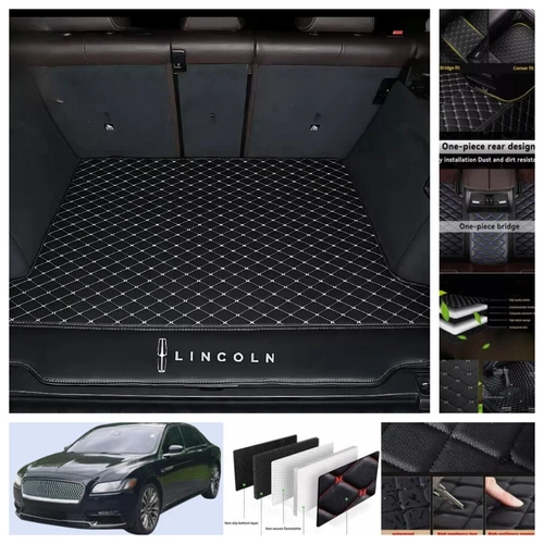 For Lincoln Continental 2017-2020 Car Floor Mats Leather Luxury Custom Carpets - Imagen 23 de 44