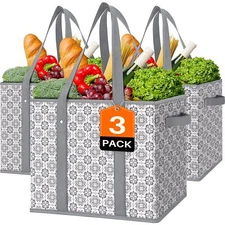 Reusable Grocery Bags 3 Packlarge Grocery Tote Bag Water Resistant Shopping Ba