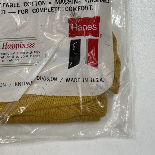 Vintage Hanes Double Panel Seat Briefs 100% Cotton NIP Size 38 USA Gold - Picture 7 of 7