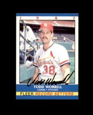 Todd Worrell Signed 1987 Fleer Record Setters St. Louis Cardinals Autograph