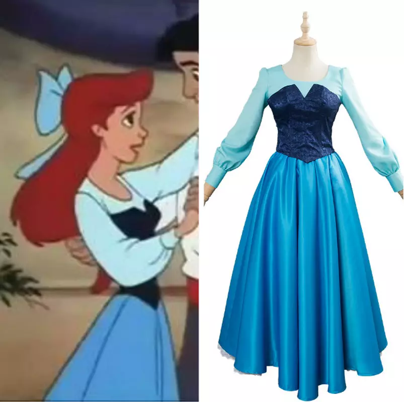 Vestido Adulto Similar Fantasia Cosplay Sereia Ariel