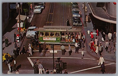 San Francisco CA Cable Car Turn Table Operating In 1873 Postcard