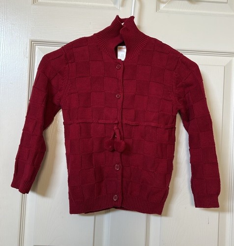 Gymboree Girls Burgundy Red 100% Cotton Sweater Button Closure With Size S 5-6 - Picture 5 of 5