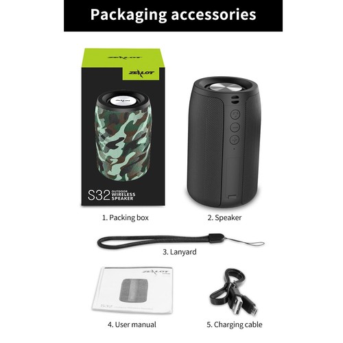 ZEALOT Portable Wireless Bluetooth Speaker Outdoor U-Disk TF Card Subwoofer L4C8 - Picture 3 of 12