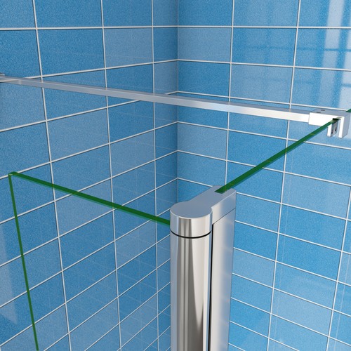 Walk In Wet Room Shower Enclosure Screen Flipper Nano 8mm Glass Tray Free Waste - Picture 7 of 21