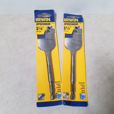 Lot Of 2 Irwin Speedbor 88824 1-1/2'' Blue-Groove Spade Bit 38.1mm