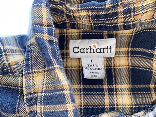 Carhartt Shirt Men's LARGE-TALL Midweight Plaid Flannel Work Casual Button Up - Picture 2 of 7