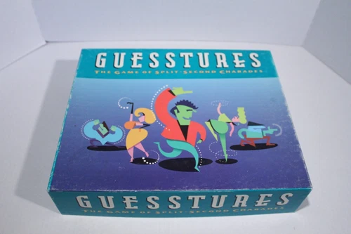 Vintage GUESSTURES  The Game of Split-Second Charades Milton Bradley Complete