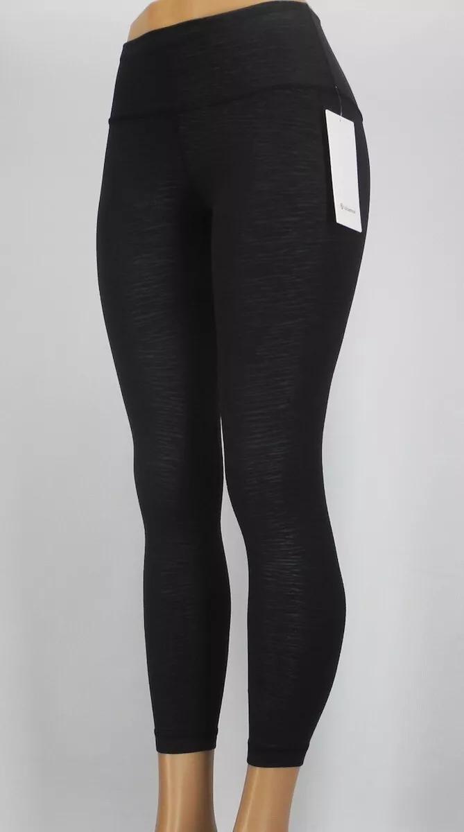 NEW Women Lululemon Align Pant 25 Lattice Work Emboss Black Size 2