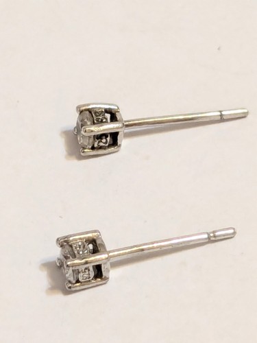 Sterling Silver 925 Glass Prong Set Stud Earrings. Classic. 1/8". Small - Picture 6 of 12