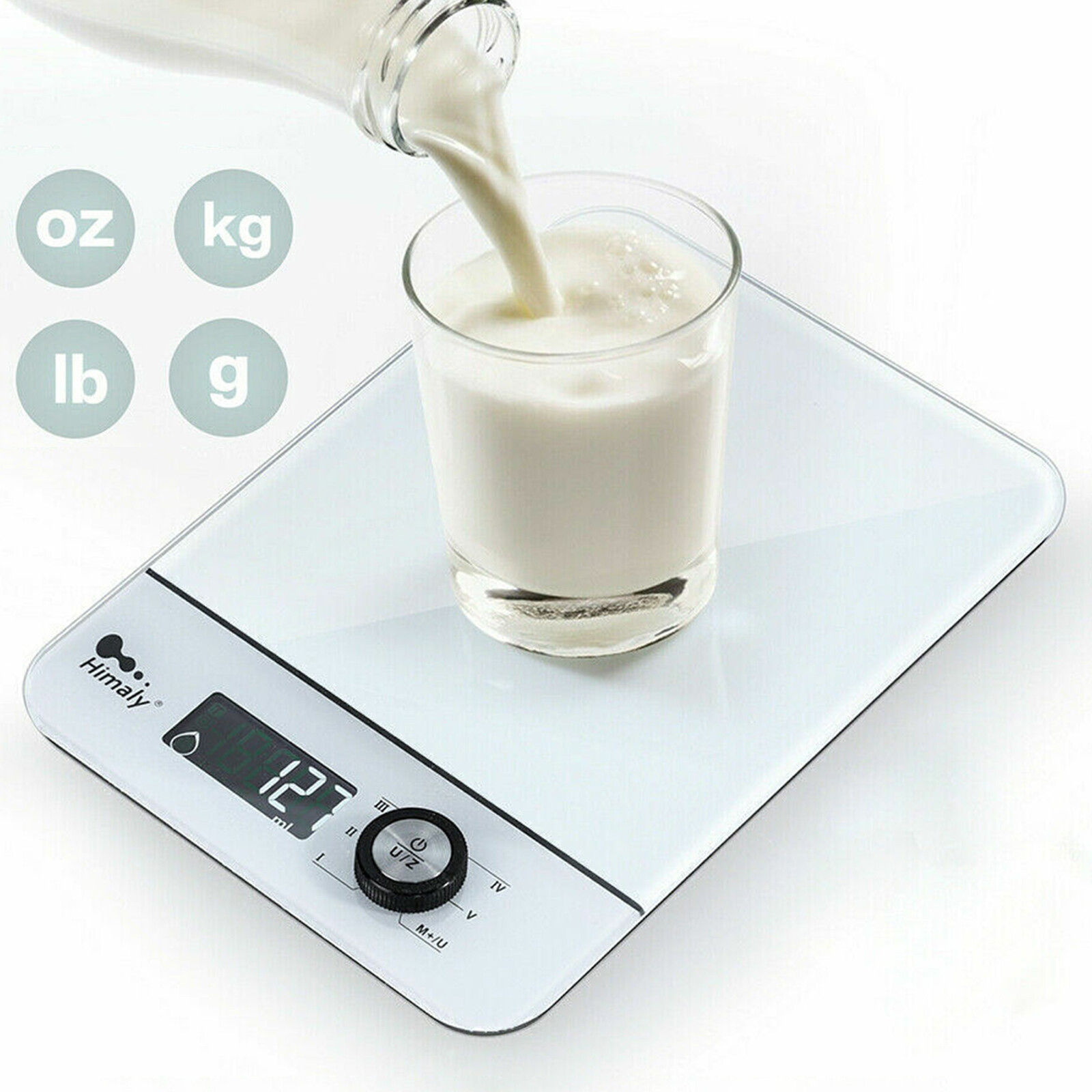 디지털 주방 저울, 정밀 저울, 편지 크기 저울, 가정용 저울, 8kg/1g 측정 및 용기 무게 제외 기능
