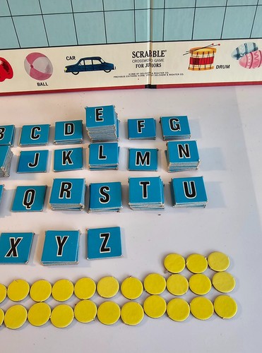 Vtg Selchow & Righter Co 1968 Scrabble for Juniors Game Complete - 第 3/15 張圖片