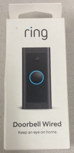 RING DOORBELL WIRED 1080P HD WI-FI VIDEO B08CKHPP52 BLACK 23-009405-01 New-image