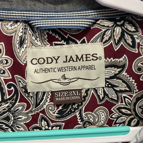 Cody James Western Button down Shirt 2xl Paisley Print Long Sleeve Cowboy NWT - Picture 2 of 10