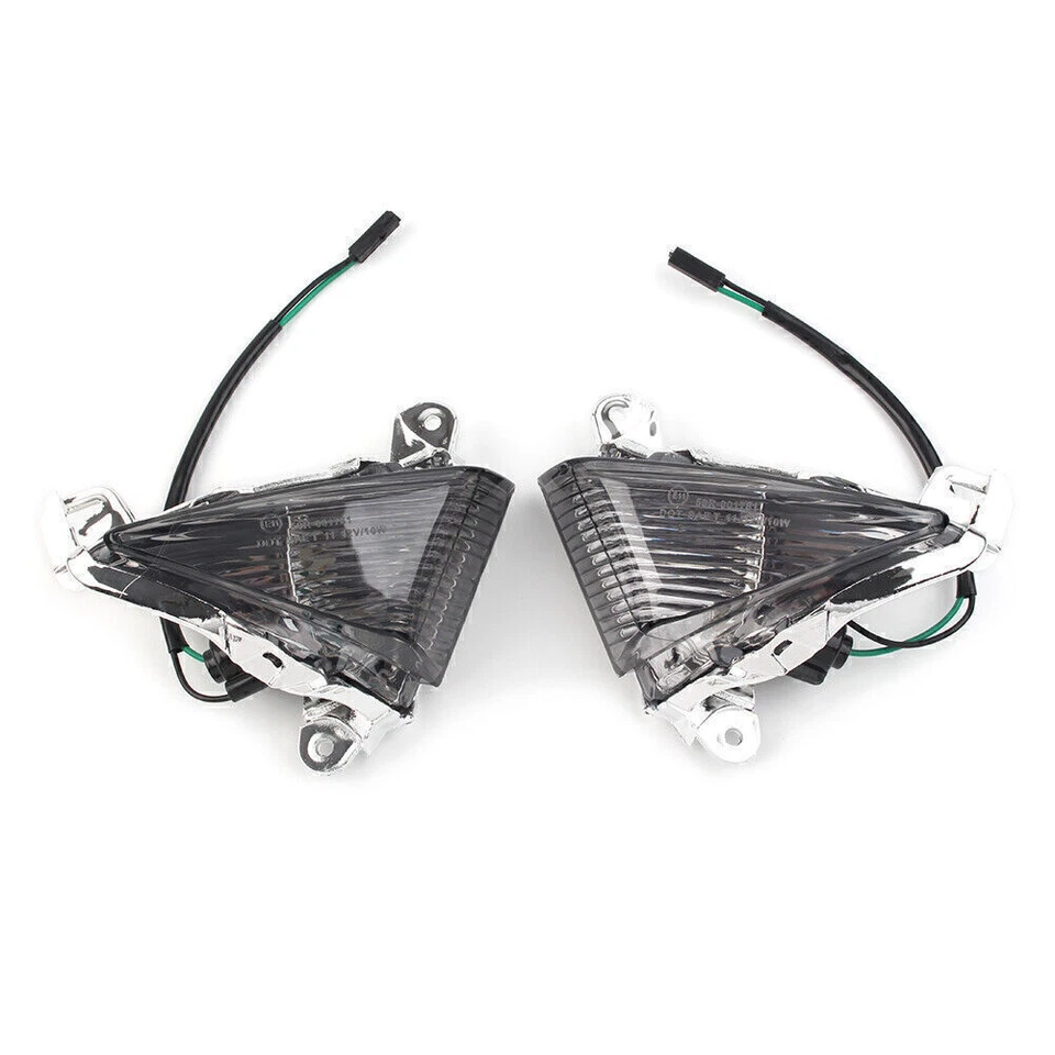 Fit Kawasaki Ninja ZX6R 2005-2010 Front Turn Signals Indicator Lights Lens Cover Foto 2 de 4