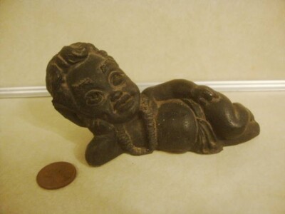Vintage Souvenir Hawaii LAVA Rock Pointy Ears IMP ELF w Lay Resting Collectible!