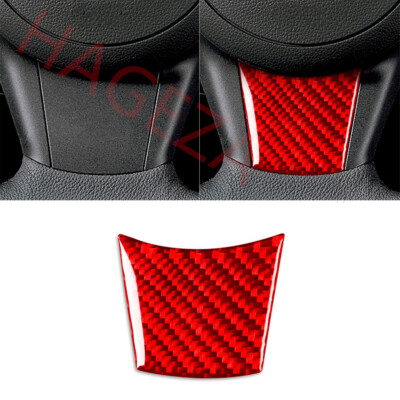 Red Carbon Fiber Steering Wheel Chin Panel Trim for BMW 5 Series E60 E61 2004-10