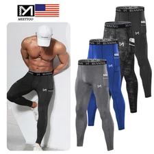 Men's Compression Thermal Pants Leggings Winter Sports Workout Athletic Outdoor