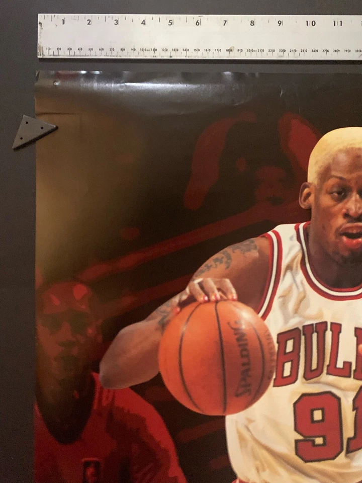 Póster original 1995 de Dennis Rodman “Reb.ull” de los Chicago Bulls de colección Foto 3 de 4