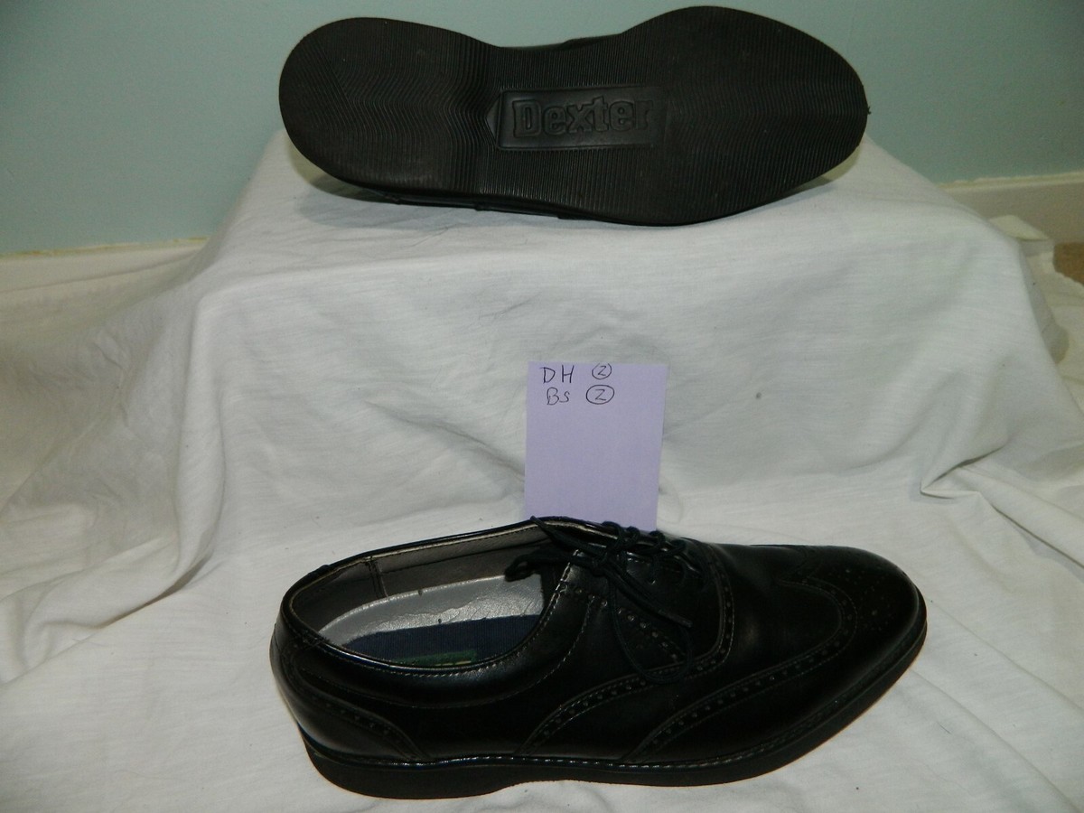EUC! Dexter Wingtips 11 M Oxfords Made in USA Black leather rubber 