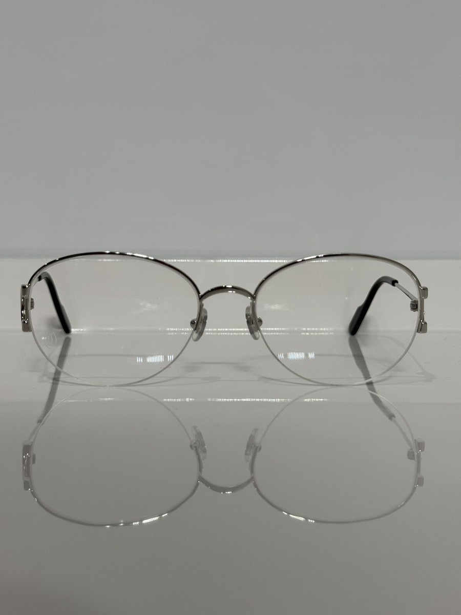 Cartier CT01540 001 Silver Soft Round Semi-rimless Woman's