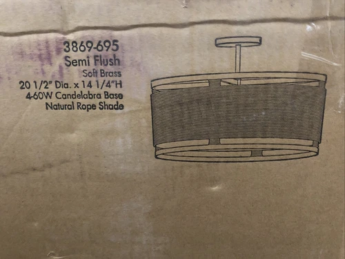 Minka-Lavery 3869-695 Windward Passage Semi-Flush Mount Soft Brass - Picture 1 of 4