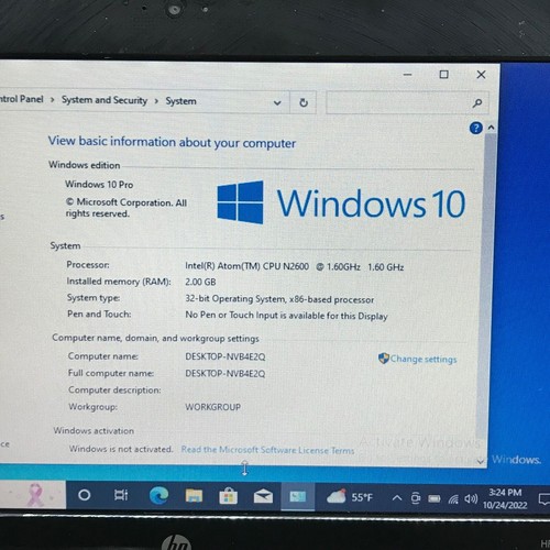 HP mini 1104 10.1" Intel Atom N2600 @ 1.60GHz 2GB RAM 300GB HDD 1024X600 *QTY - Picture 2 of 8
