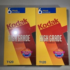 2 NEW Sealed Kodak VHS Video Cassette Tape T-120 High Standard 6 hours VCR