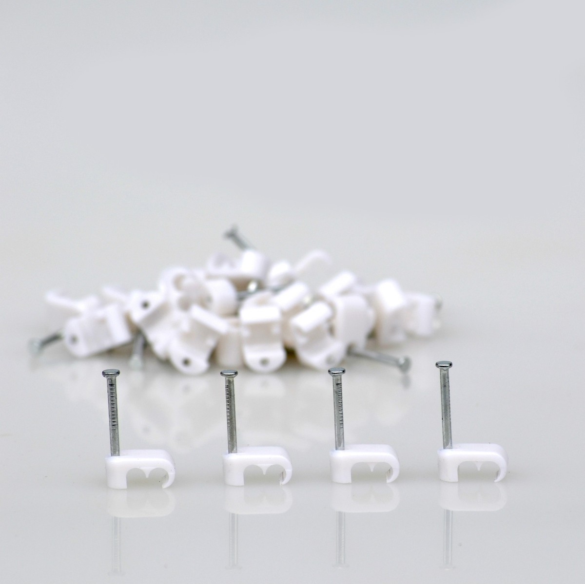 WF65 CT63 Clip 100 Clip Per Cavo Coassiale Doppio Bianco - Per - Foto 6