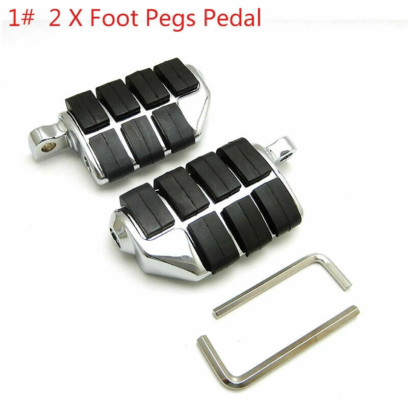 2X reposapiés motocicletas carretera estriberas barras abrazaderas 1-1/4" para Harley Davidson Foto 2 de 4