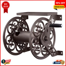 Liberty Garden 708 Steel Decorative Wall Mount Garden Hose Reel, Holds 125-Feet