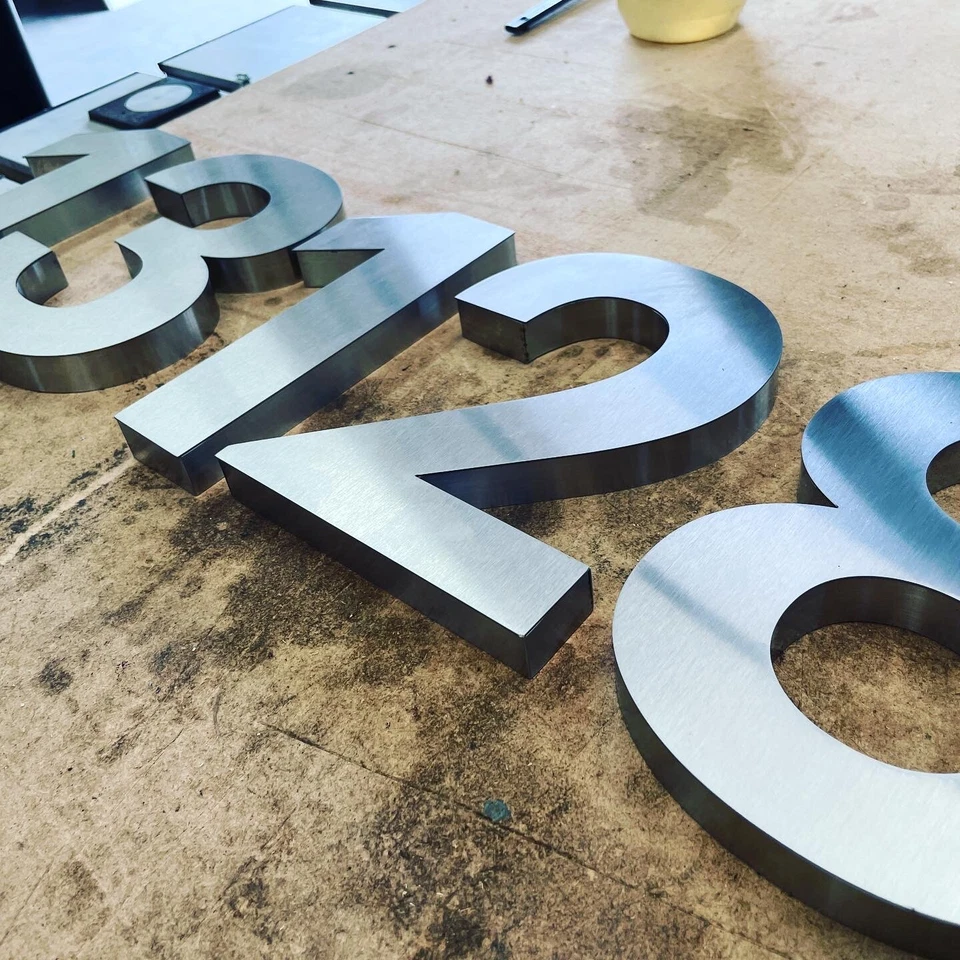3D Illuminated Steel House Number Custom Made Laser Cut Stainless Steel - image 4 of 4